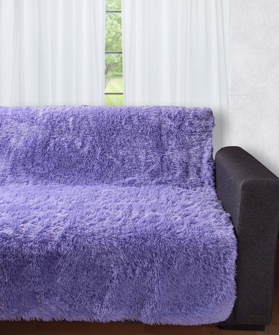 5336mov Διακοσμητικό μαλλιαρό ριχτάρι 5336 (145cm x 195cm) μωβ SilkFashion - Image 1