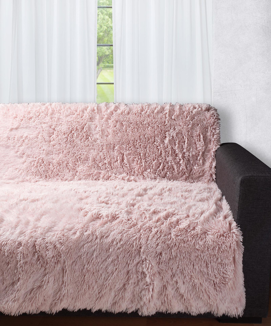 5336pudra Διακοσμητικό μαλλιαρό ριχτάρι 5336 (145cm x 195cm) πούδρα SilkFashion - Image 1