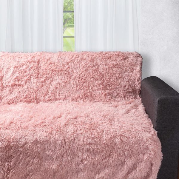 Διακοσμητικό μαλλιαρό ριχτάρι 5336 (145cm x 195cm) ροζ SilkFashion
