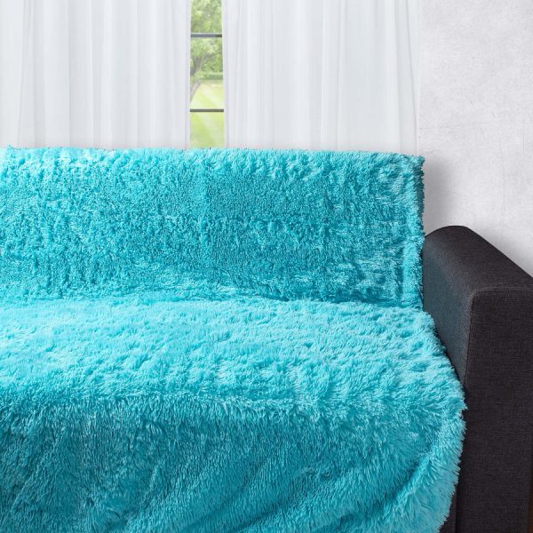 Διακοσμητικό μαλλιαρό ριχτάρι 5336 (145cm x 195cm) τυρκουάζ SilkFashion