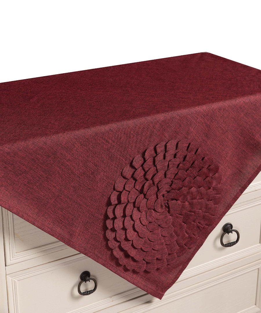 538bornto Τραπεζοκαρέ 538 (130cm x 130cm) μπορντώ SilkFashion - Image 1