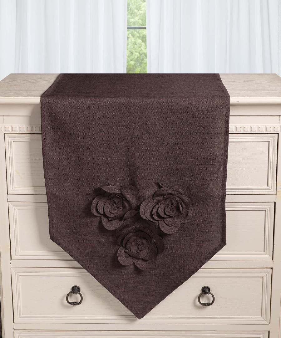 558kafe Τραβέρσα 558 (45cm x 170cm) καφέ SilkFashion - Image 1