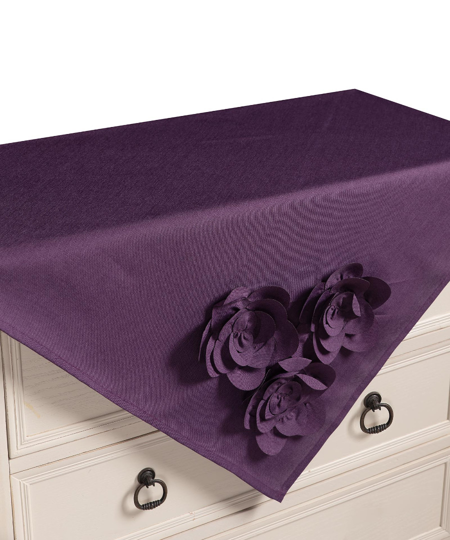 558mov Τραπεζοκαρέ 558 (130cm x 130cm) μώβ SilkFashion - Image 1
