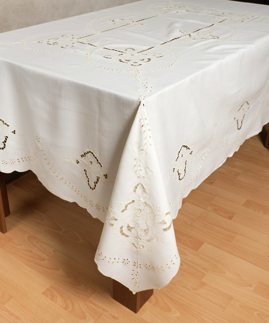 563 Τραπεζομάντηλο μηχανής 563 (165cm x 220cm) Μπέζ SilkFashion - Image 1