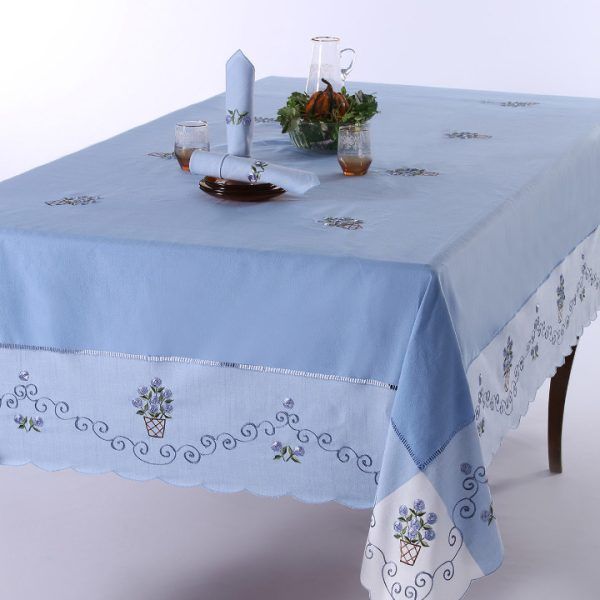 Τραπεζομάντηλο 569b (170cm x 270cm) σιέλ SilkFashion