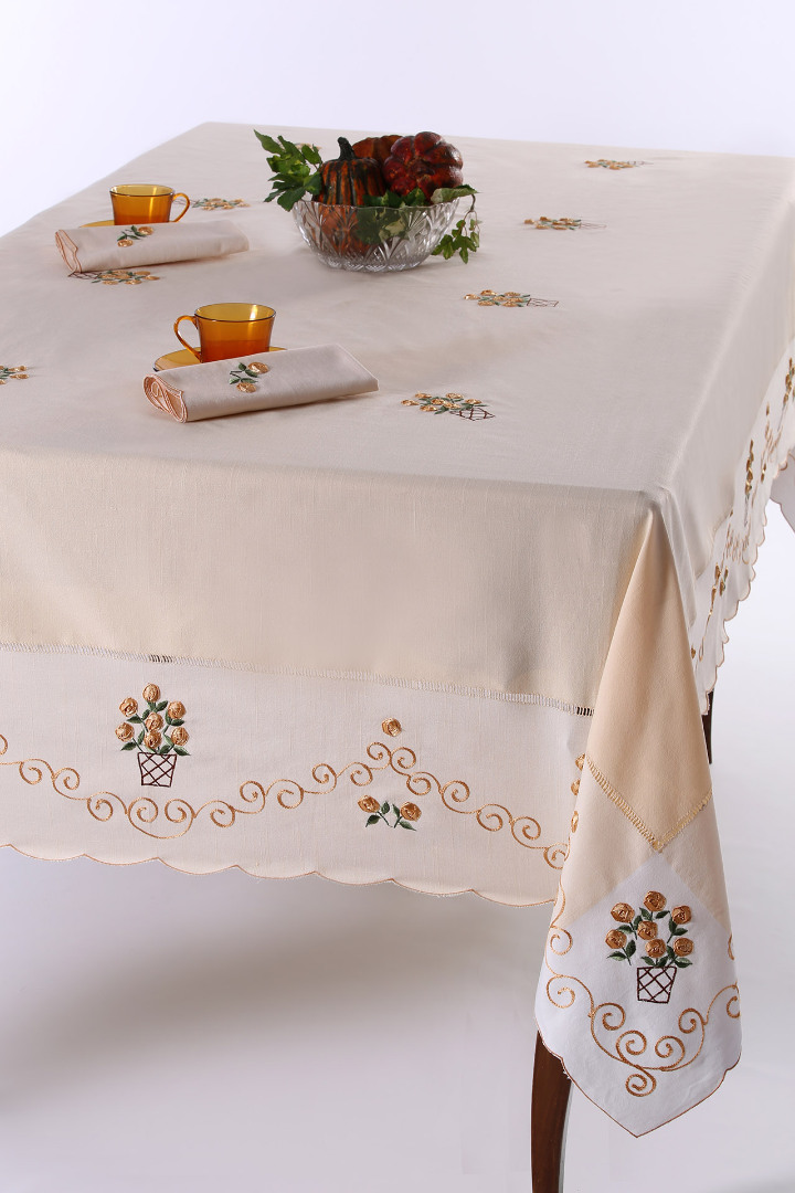 569bkitrino Τραπεζομάντηλο 569b (170cm x 270cm) κίτρινο SilkFashion - Image 1