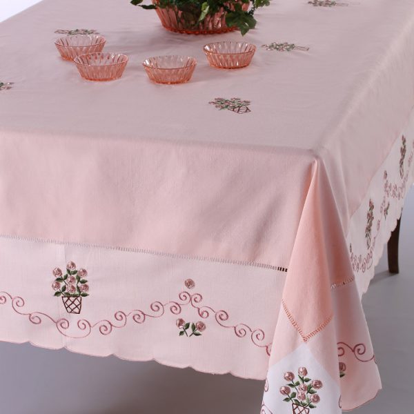 Τραπεζομάντηλο 569b (170cm x 270cm) ρόζ SilkFashion