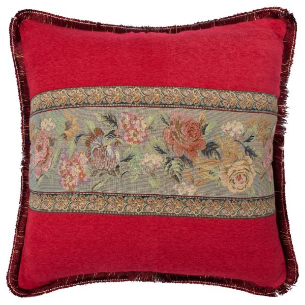 Μαξιλαροθήκη με κρόσσι 572 (65cm x 65cm) κόκκινο SilkFashion