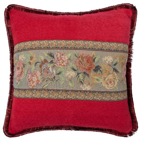 Μαξιλαροθήκη με κρόσσι 572 (45cm x 45cm) κόκκινο SilkFashion