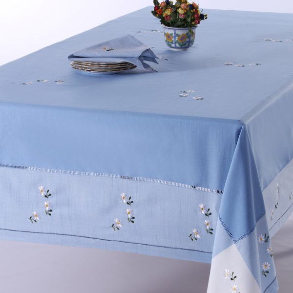 Τραπεζομάντηλο 589b (170cm x 270cm) σιέλ SilkFashion