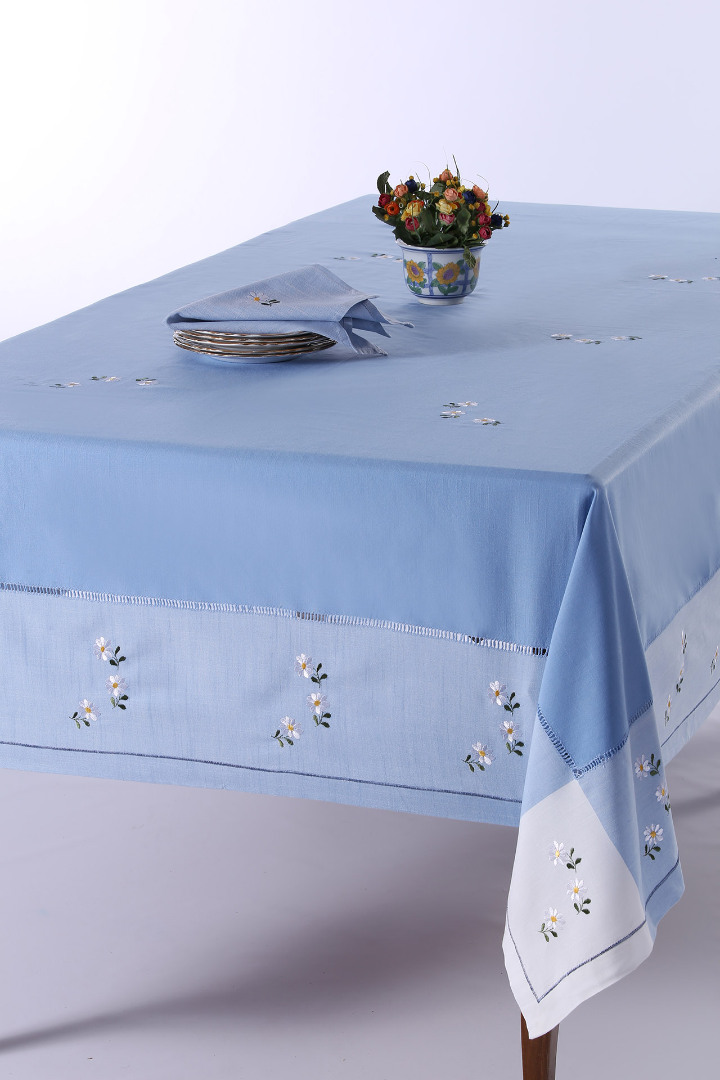 589bsiel Τραπεζομάντηλο 589b (170cm x 270cm) σιέλ SilkFashion - Image 1