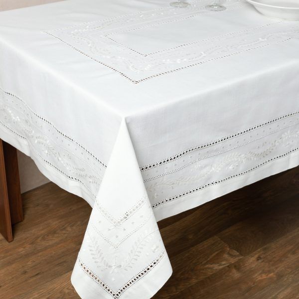 Τραπεζομάντηλο 601 (175cm x 450cm) λευκό SilkFashion