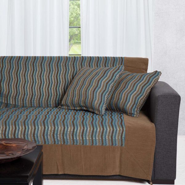 ΡΙΧΤΑΡΙΑ 602 κύμα (180cm x 320cm) μπλέ SilkFashion