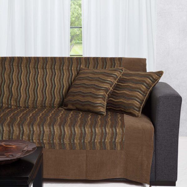 ΡΙΧΤΑΡΙΑ 602 κύμα (180cm x 180cm / 180cm x 250cm / 180cm x 300cm) λαδί SilkFashion