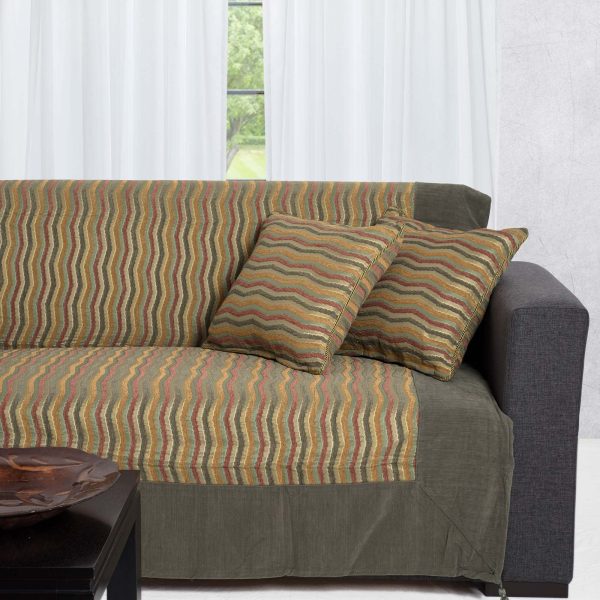 ΡΙΧΤΑΡΙΑ 602 κύμα (180cm x 180cm / 180cm x 250cm / 180cm x 300cm) πράσινο SilkFashion