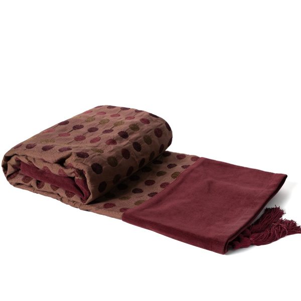 ΡΙΧΤΑΡΙΑ 602 πουά (150cm x 180cm) μελιτζανί SilkFashion