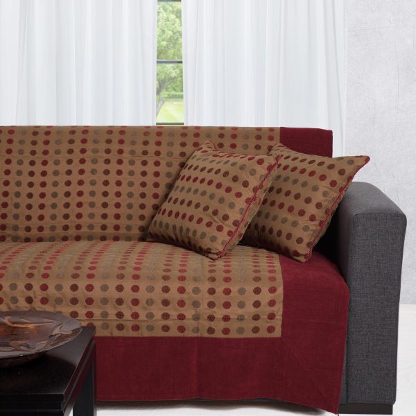 ΡΙΧΤΑΡΙΑ 602 πουά (180cm x 180cm / 180cm x 250cm / 180cm x 300cm) μπορντώ SilkFashion