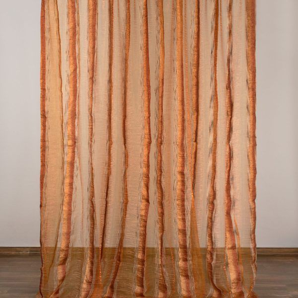 Κουρτίνα 6103 (280cm x 300cm) με τρέσα καφέ SilkFashion