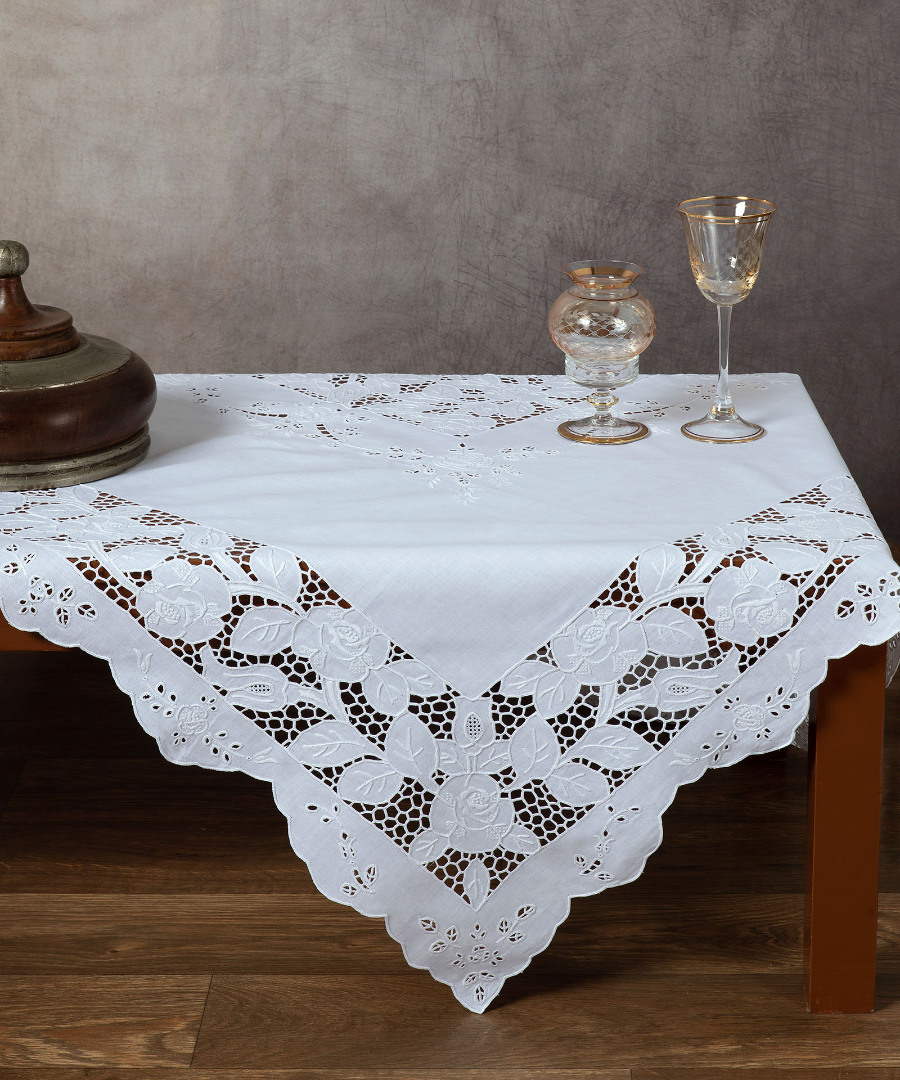 611 Χειροποίητο τραπεζοκαρέ 611 (140cm x 140cm) SilkFashion - Image 1