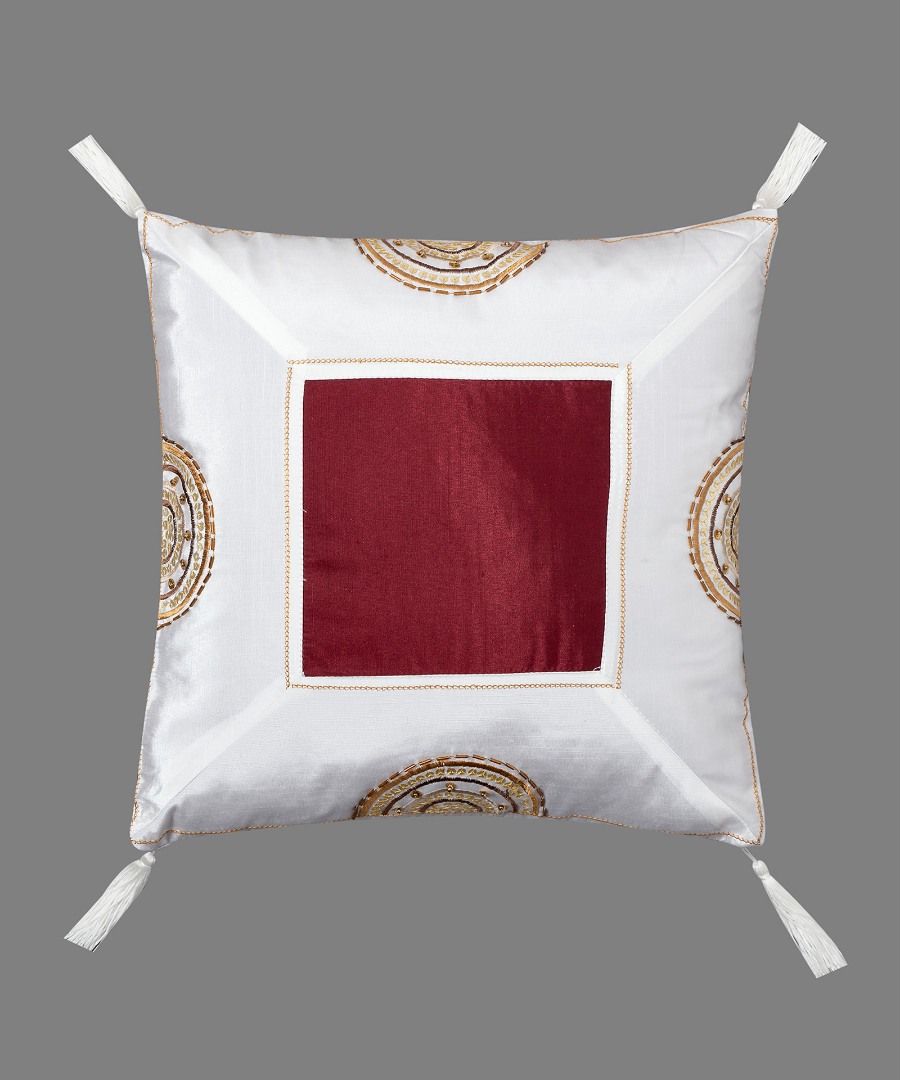 612xm-45bornto-2 Μαξιλαροθήκη (40cm x 40cm) 612 ΧΜ-45 Μπορντώ SilkFashion - Image 1