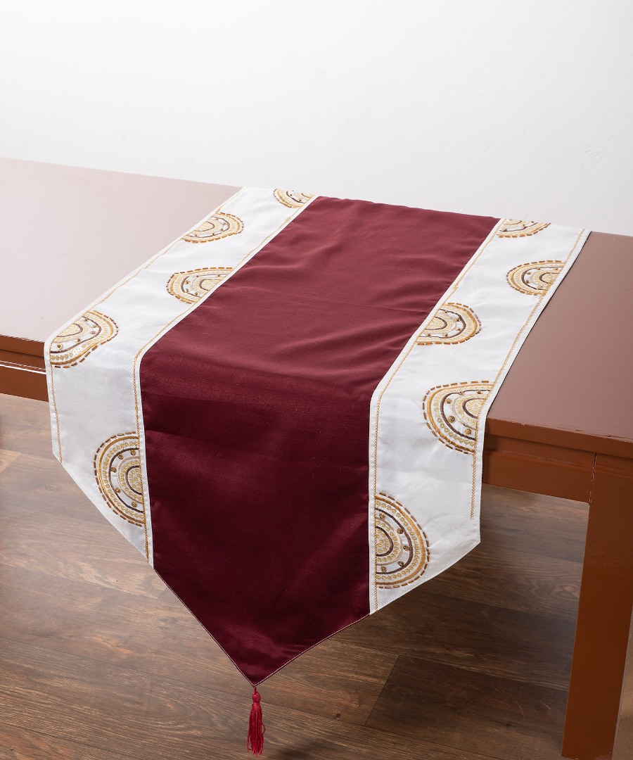 612xm-45bornto Τραβέρσα (50cm x 145cm) 612 ΧΜ-45 Μπορντώ SilkFashion - Image 1