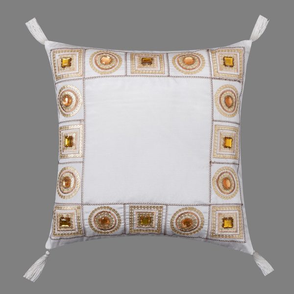 Μαξιλαροθήκη (40cm x 40cm) 612 ΧΝ-03 Λευκό SilkFashion