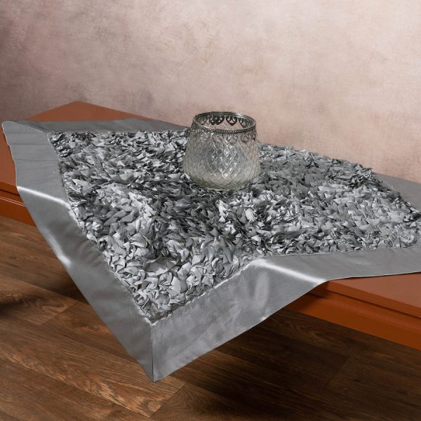 Σατέν καρέ 6134 (85cm x 85cm) γκρί SilkFashion