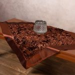 Σατέν καρέ 6134 (85cm x 85cm) καφέ SilkFashion