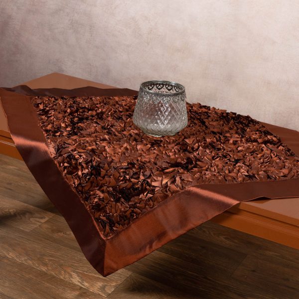 Σατέν καρέ 6134 (85cm x 85cm) καφέ SilkFashion