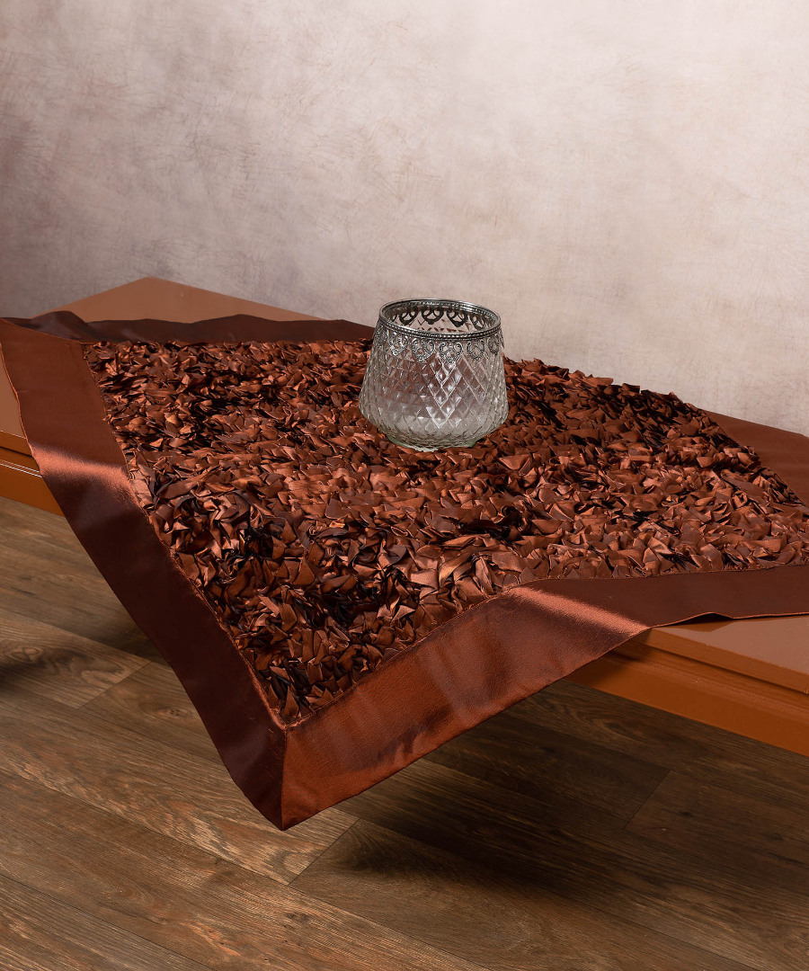 6134kafe-2 Σατέν καρέ 6134 (85cm x 85cm) καφέ SilkFashion - Image 1