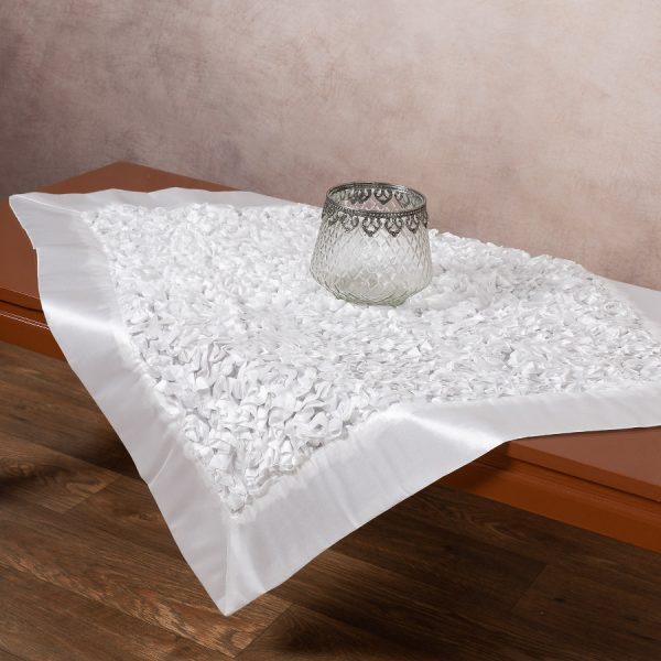 Σατέν καρέ 6134 (85cm x 85cm) λευκό SilkFashion