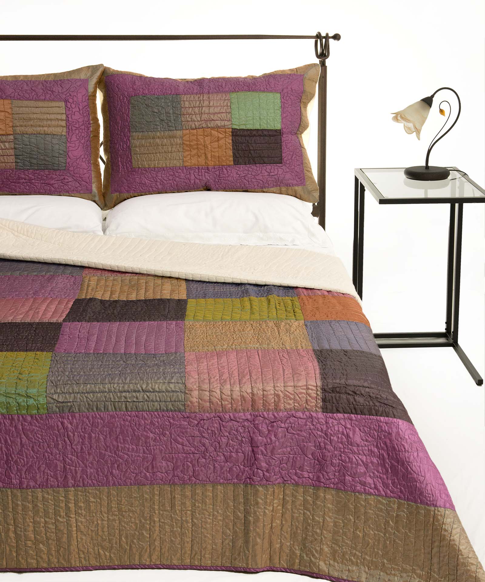 6153movb ΚΟΥΒΕΡΛΙ σετ (220cm x 240cm + 2 x 50cm x 70cm) 6153 μώβ SilkFashion - Image 1