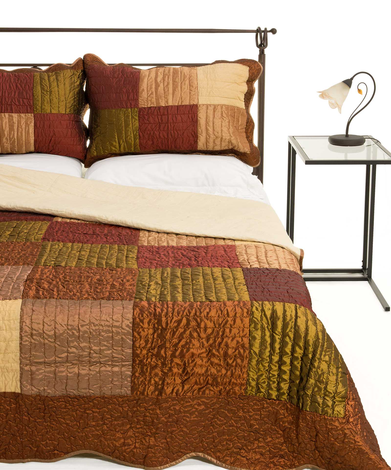 6155keramidia ΚΟΥΒΕΡΛΙ σετ (160cm x 220cm + 1 x 50cm x 70cm) 6155 κεραμιδί SilkFashion - Image 1