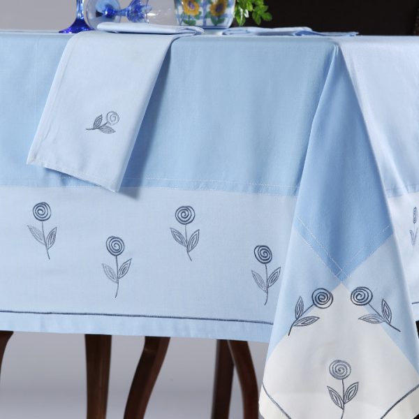 Τραπεζομάντηλο 623 (90cm x 90cm) σιέλ SilkFashion