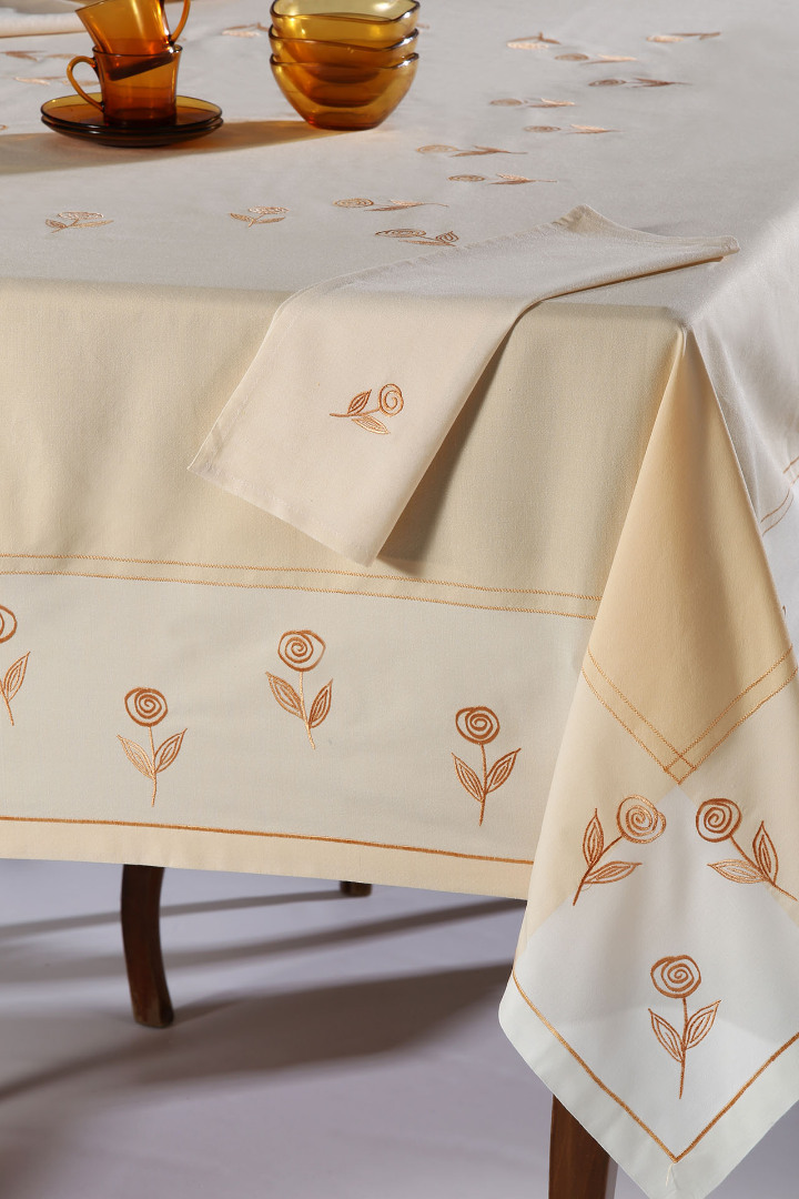 623mpez-3 Τραπεζομάντηλο 623 (140cm x 180cm) κίτρινο SilkFashion - Image 1