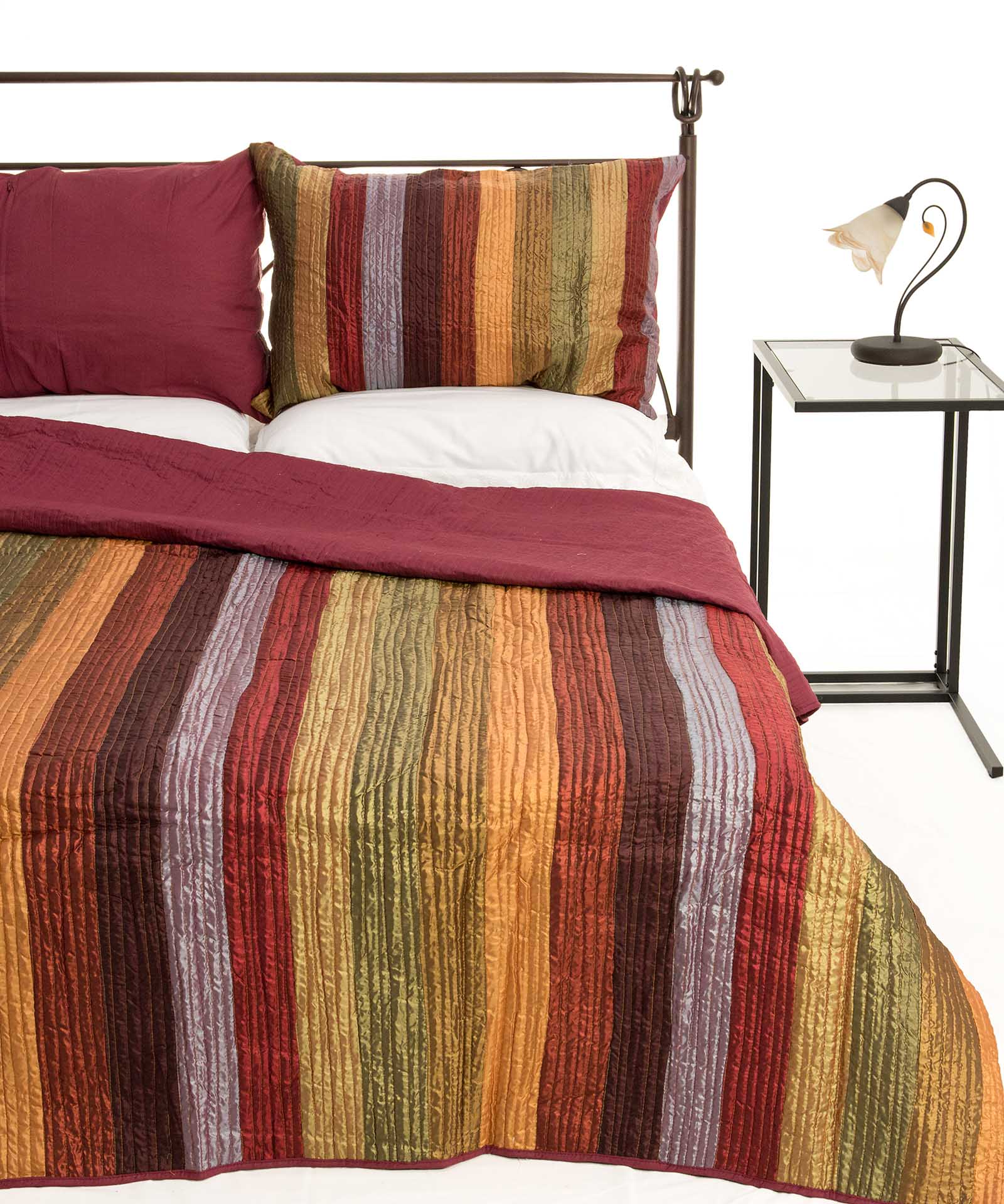 6329borntoa ΚΟΥΒΕΡΛΙ σετ (160cm x 220cm + 1 x 50cm x 70cm) 6329 μπορντώ SilkFashion - Image 1