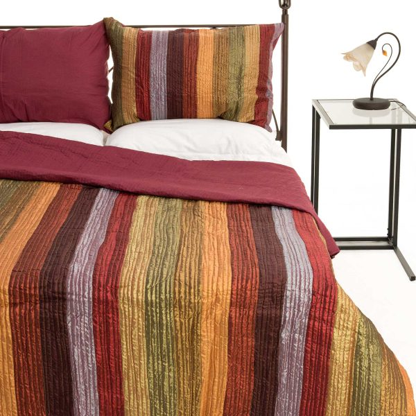 ΚΟΥΒΕΡΛΙ σετ (220cm x 240cm + 2 x 50cm x 70cm) 6329 μπορντώ SilkFashion