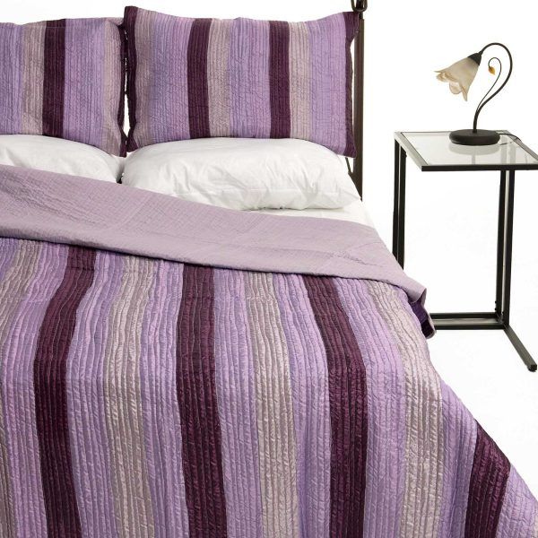ΚΟΥΒΕΡΛΙ σετ (160cm x 220cm + 1 x 50cm x 70cm) 6329 μώβ SilkFashion