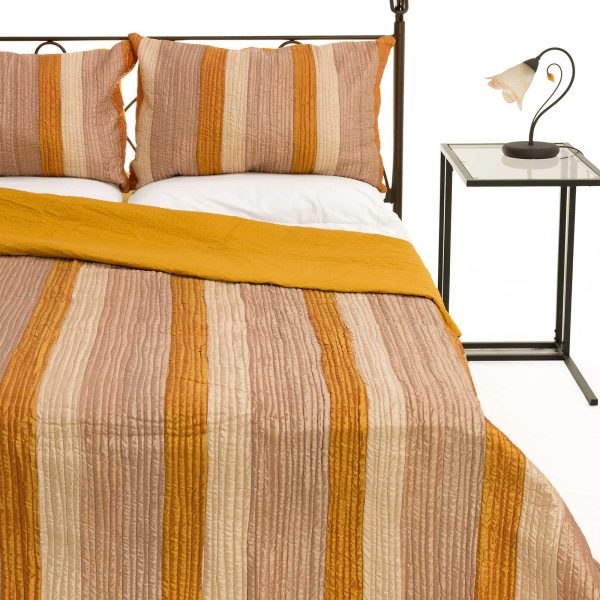 ΚΟΥΒΕΡΛΙ σετ (160cm x 220cm + 1 x 50cm x 70cm) 6329 χρυσό SilkFashion