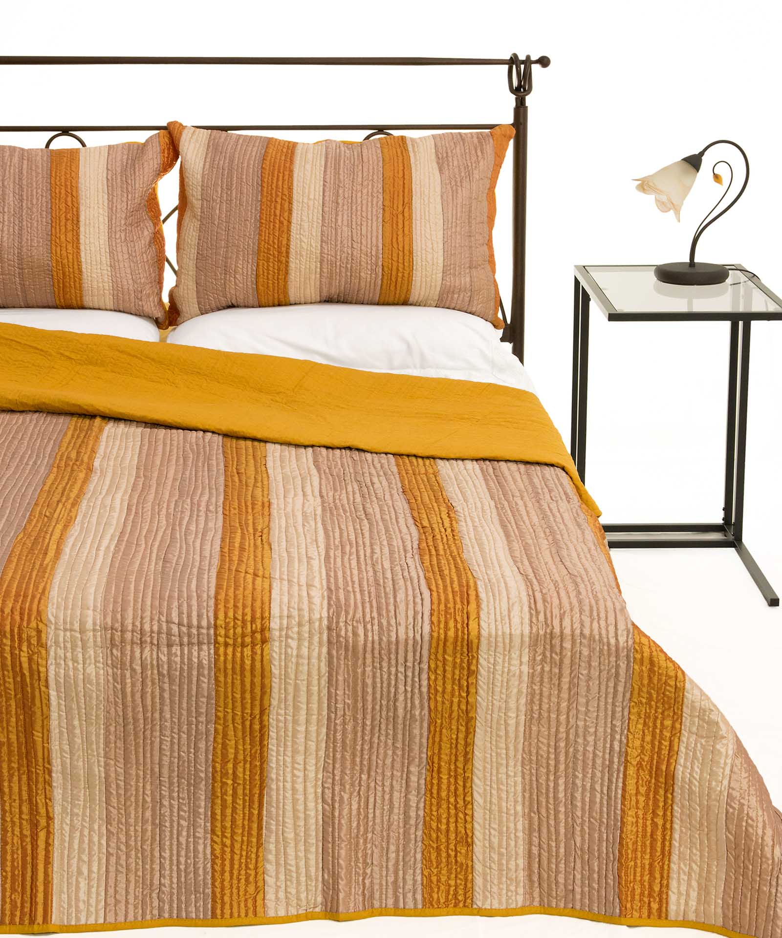 6329xrysoa ΚΟΥΒΕΡΛΙ σετ (160cm x 220cm + 1 x 50cm x 70cm) 6329 χρυσό SilkFashion - Image 1