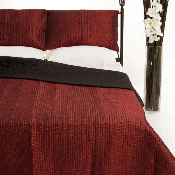 ΚΟΥΒΕΡΛΙ σετ (220cm x 240cm + 2 x 50cm x 70cm) 6330 μπορντώ SilkFashion