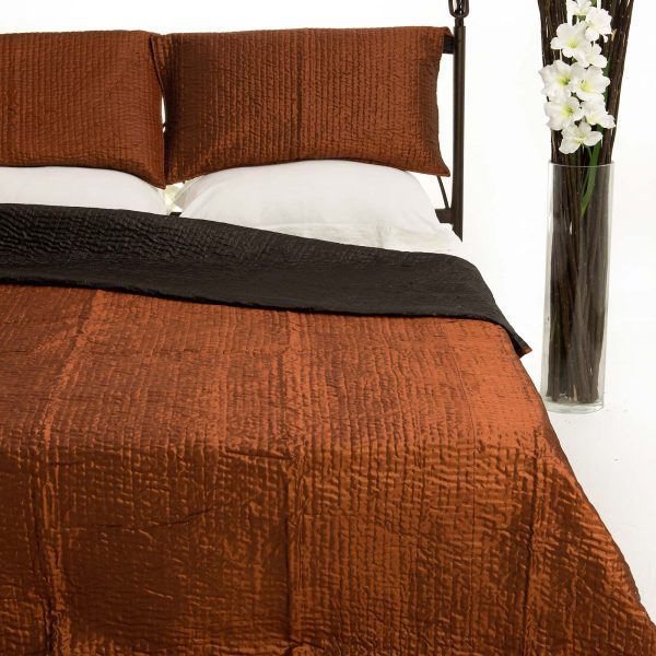 ΚΟΥΒΕΡΛΙ σετ (160cm x 220cm + 1 x 50cm x 70cm) 6330 κεραμιδί SilkFashion