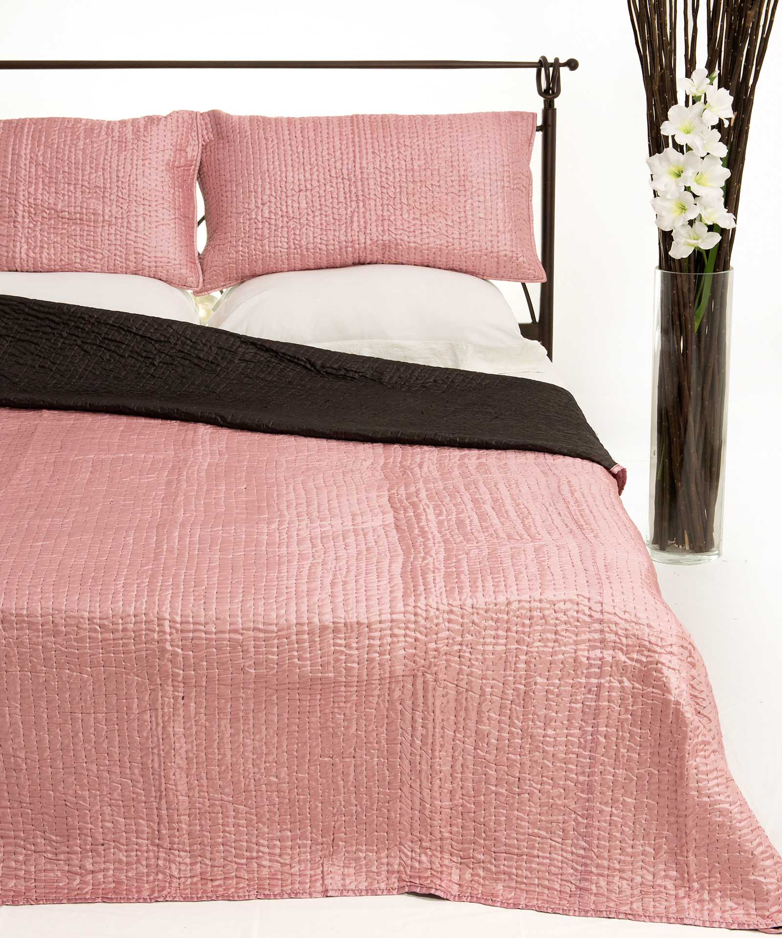 6330rozb ΚΟΥΒΕΡΛΙ σετ (220cm x 240cm + 2 x 50cm x 70cm) 6330 ρόζ SilkFashion - Image 1