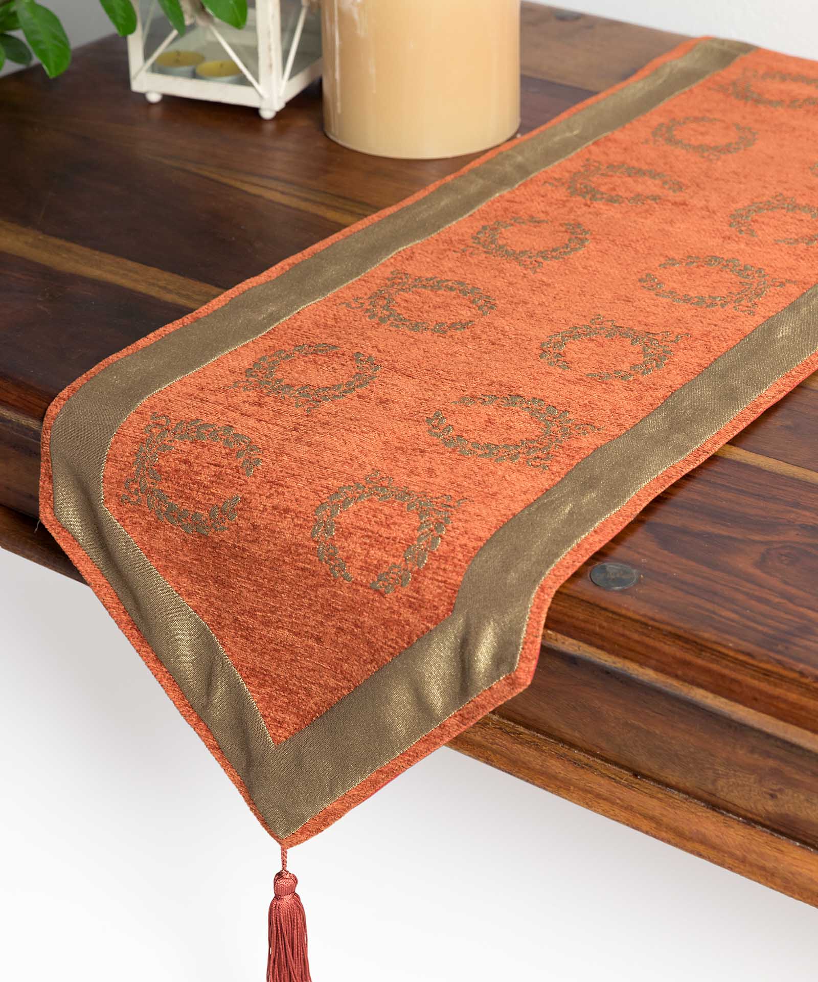 6416portokalitraversa τραβέρσα (33cm X 170cm) 6416 πορτοκαλί SilkFashion - Image 1