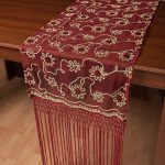 Τούλινη καρέ τραβέρσα 7180 (50cm x 200cm) μπορντώ SilkFashion