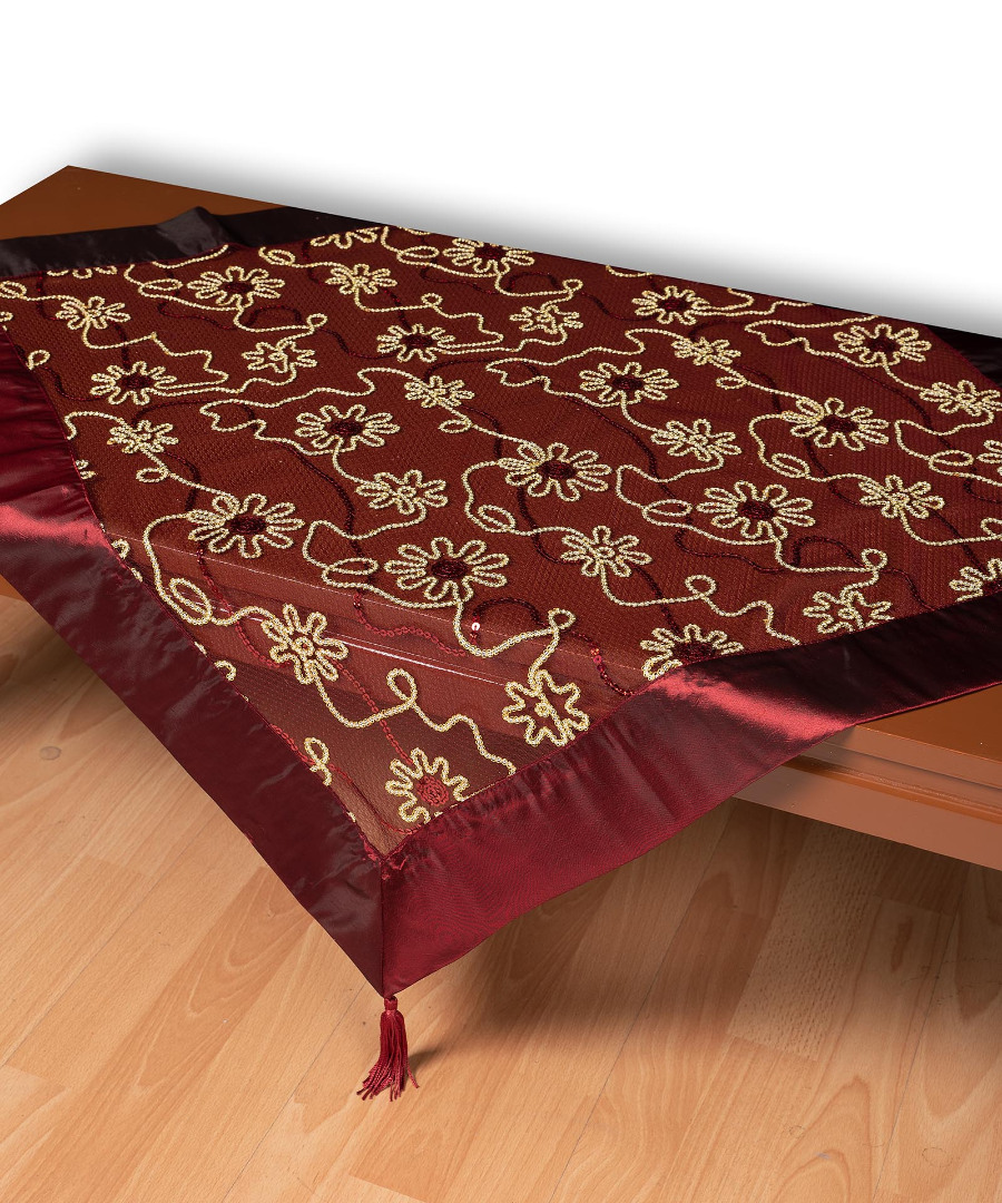 67180bornto1-1 Τούλινο καρέ 7180 (85cm x 85cm) μπορντώ SilkFashion - Image 1