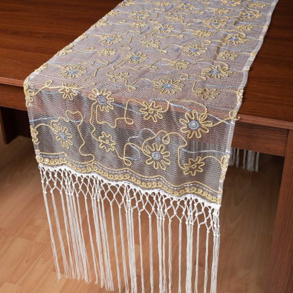 Τούλινη καρέ τραβέρσα 7180 (50cm x 200cm) λευκό SilkFashion