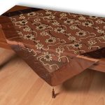 Τούλινο καρέ 7180 (85cm x 85cm) καφέ SilkFashion