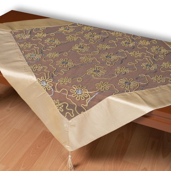 Τούλινο καρέ 7180 (85cm x 85cm) μπέζ SilkFashion