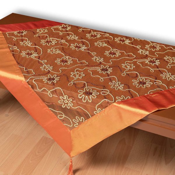 Τούλινο καρέ 7180 (85cm x 85cm) πορτοκαλί SilkFashion